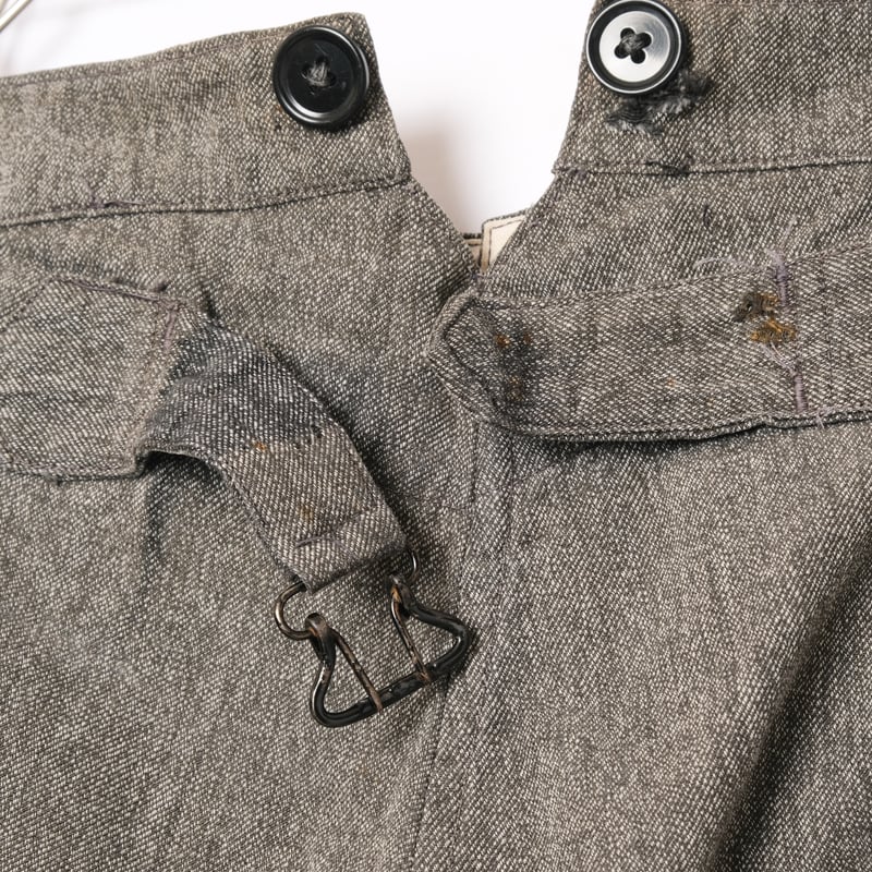 30-40s French Vintage Black Chambray Trousers 30-40s French Vintage Black Chambray Trousers