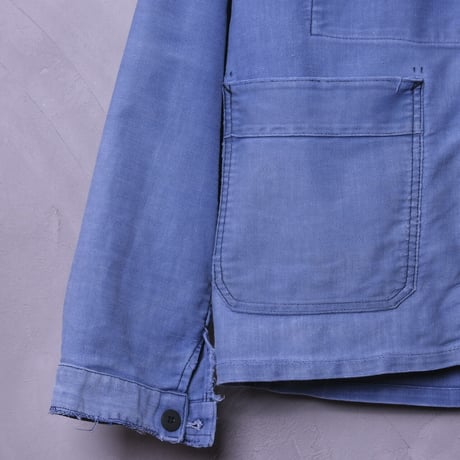 50-60s Adolphe Lafont  Blue Moleskin Jacket Size 46