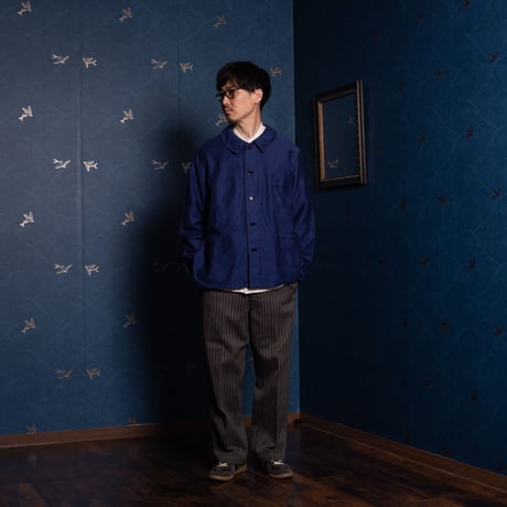 50-60s France Vintage Le Favori Blue Moleskin Jacket
