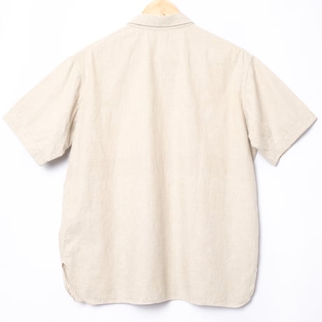 40-50s France Vintage Cotton Linen Short Sleeve Shirt