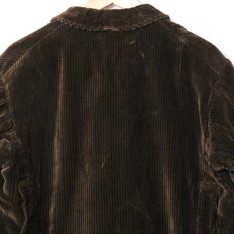 30-40s France Vintage Adolphe Lafont Dark Brown Corduroy Hunting Jacket