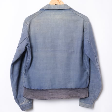 40s France Vintage Le Faisan Blue Mokeskin Cyclist Jacket