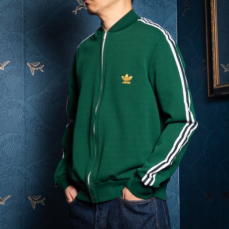 70s Vintage adidas Ventex Collarless Track Jacket Green (Made in France)