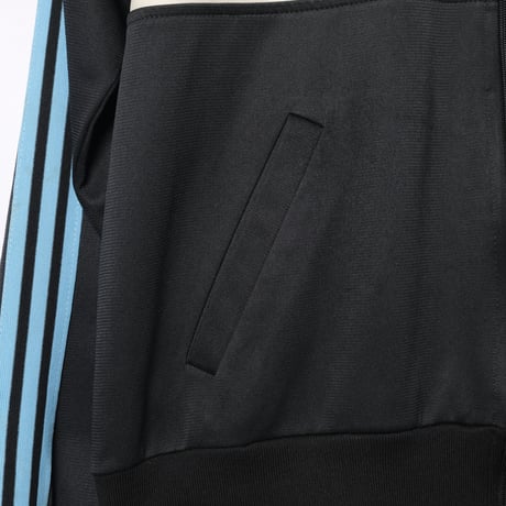 70-80s Vintage adidas Ventex Track Jacket Model First Black× Light Blue (Made in France)