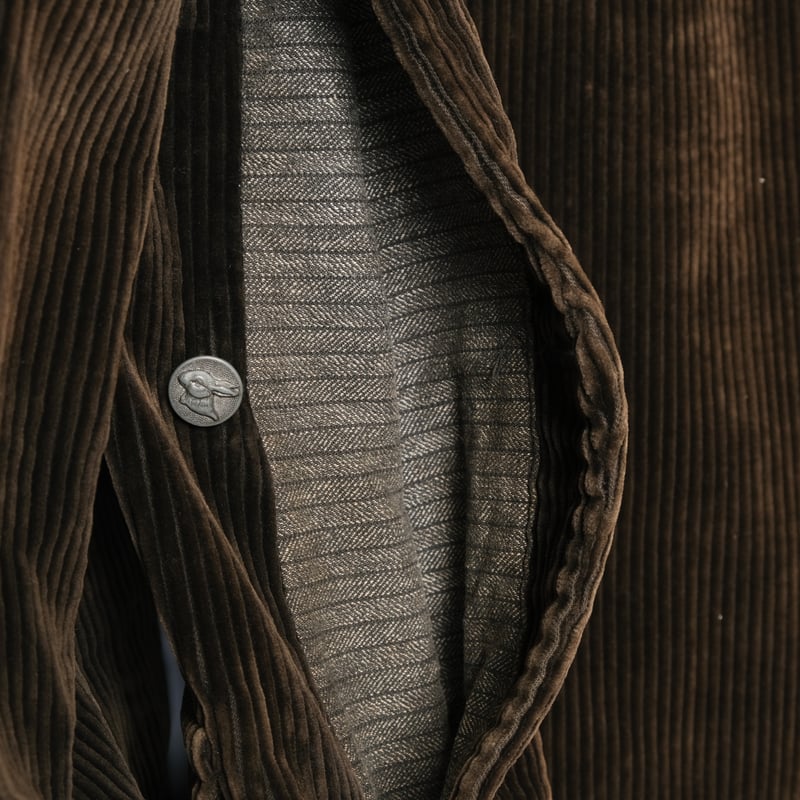 30-40s France Vintage Brown Corduroy Hunting Ja