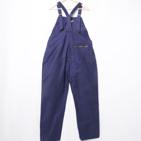 50s-60s France Vintage Adolphe Lafont  Blue Moleskin Overalls Size 50M Dead Stock