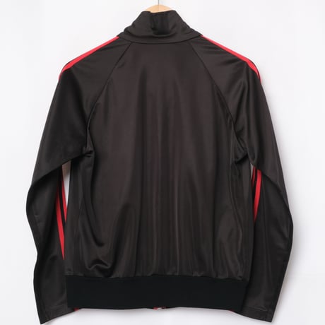 70-80s Vintage adidas Track Jacket Curve Pocket  Black × Red Small
