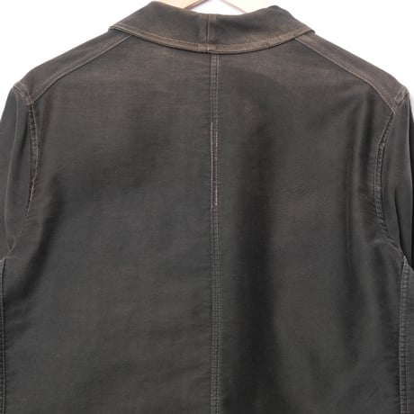40s France Vintage Dubure & Deverchere Black Moleskin Work Jacket