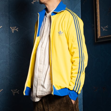 70s Vintage adidas Ventex Track Suits Yellow × Blue (Made in France) 174