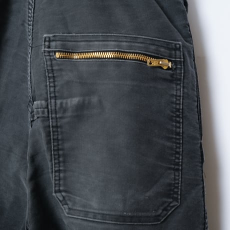 60-70s Adolphe Lafont  Black Moleskin Work Overalls