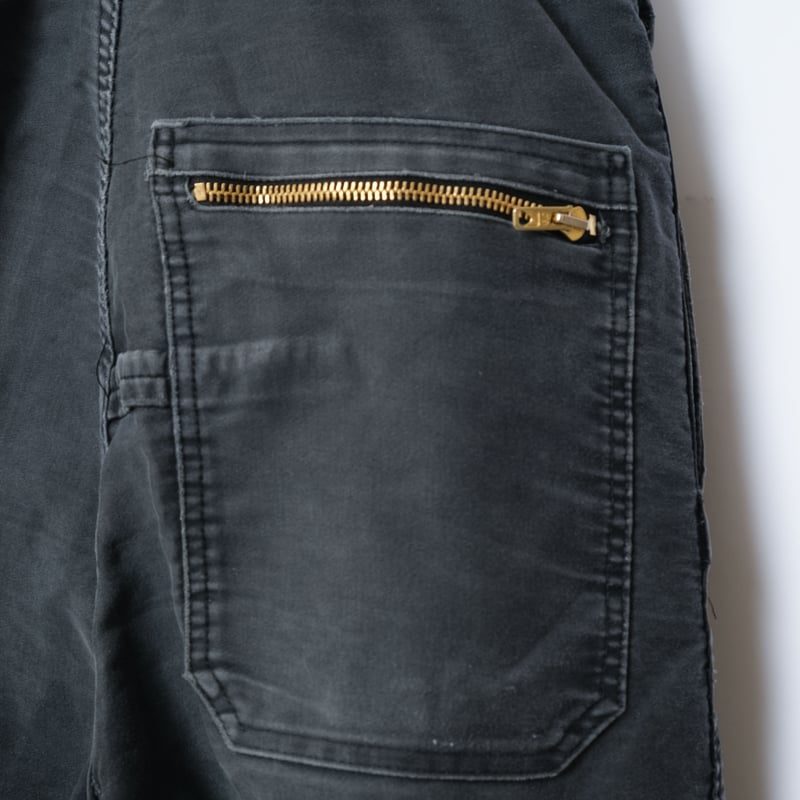 60-70s Adolphe Lafont Black Moleskin Work Over