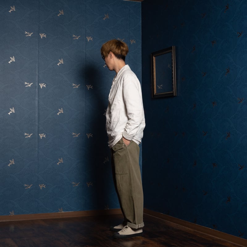 50s British Army Green Denim Trousers Size 4 |