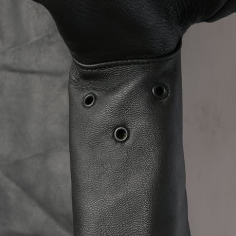 50s France Vintage L'IDEAL Leather Jacket Herringbone Wool Collar (Corbusier Jacket)