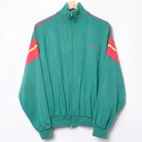 80s Vintage adidas Ventex Knit Track Jacket Green × Red