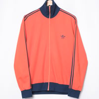 70s Vintage adidas Ventex Track Jacket Orange × Navy (Made in France)