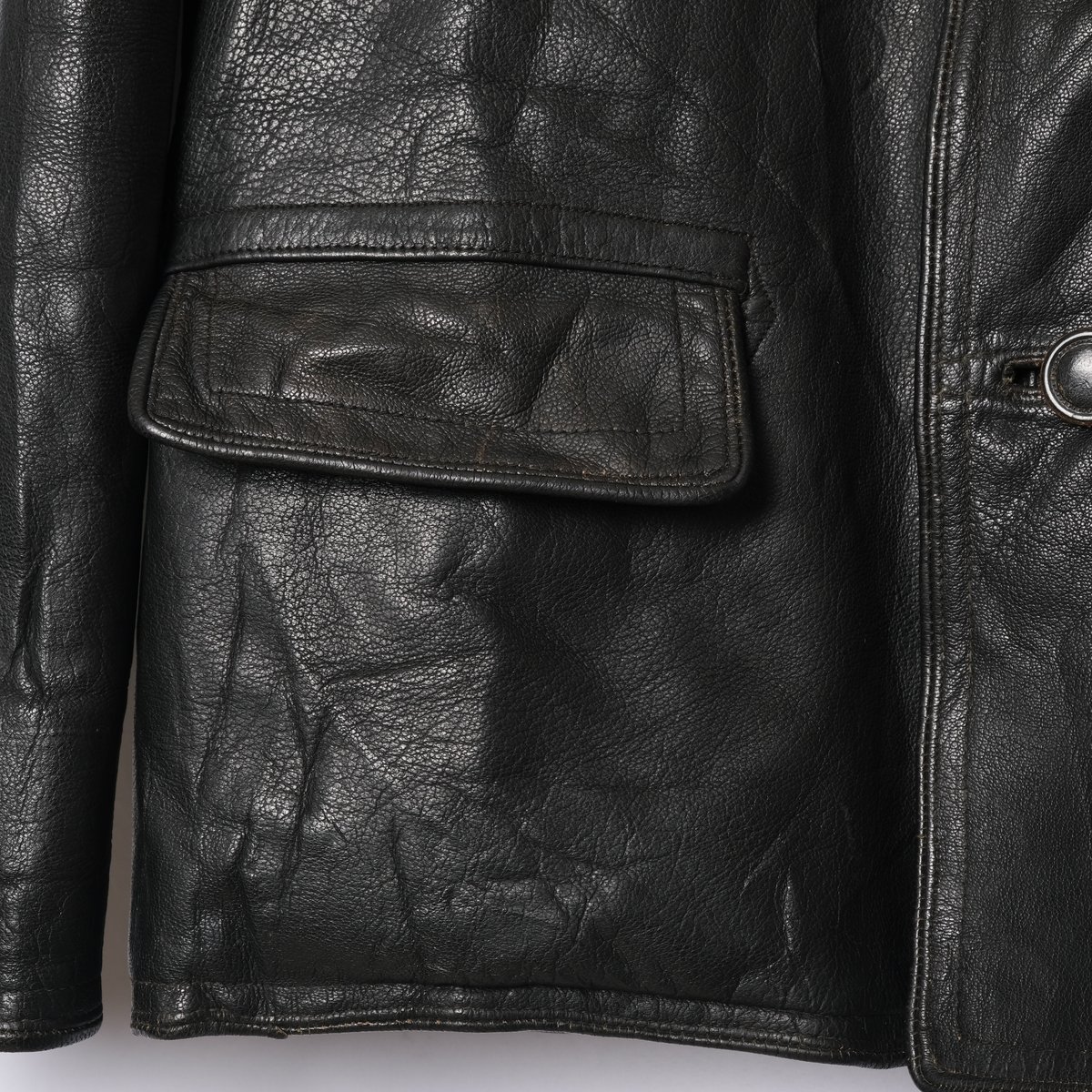 50-60s Sweden Vintage Double Breasted Leather J