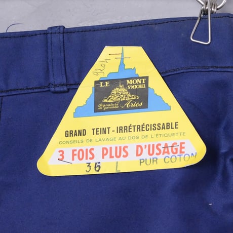50s-60s  Le Mont St Michel Moleskin Work Trousers Size 36L  Dead stock