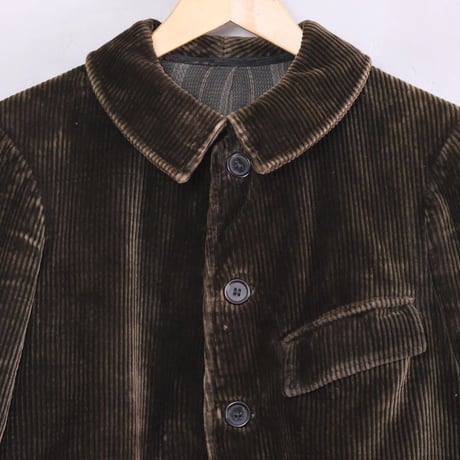 30s  French Dark Brown Corduroy  Jacket