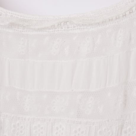 〜1930s French Antique Cotton Lace Short Sleeve Night Dress  2