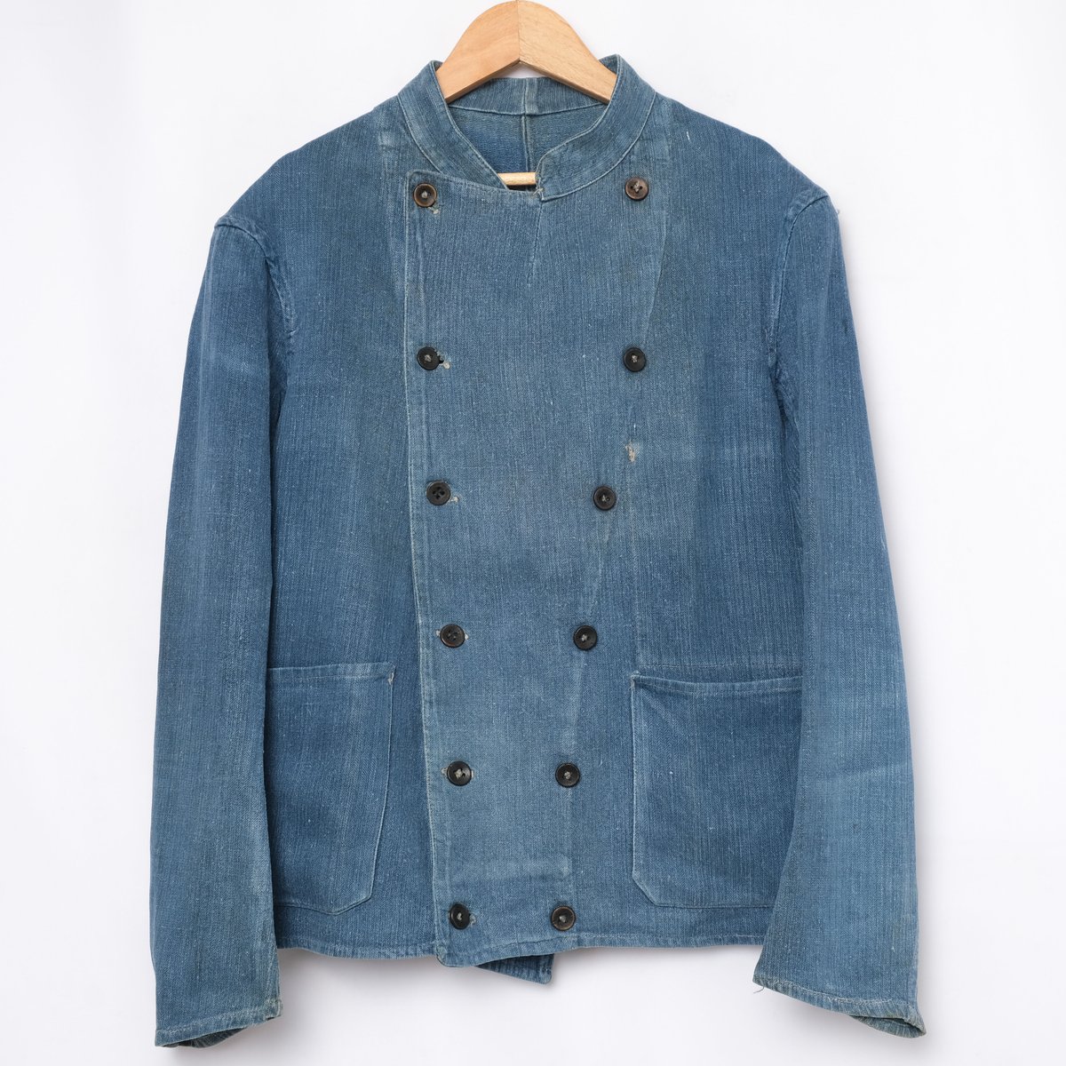 French Army Indigo Linen HBT Mechanic Double-Br