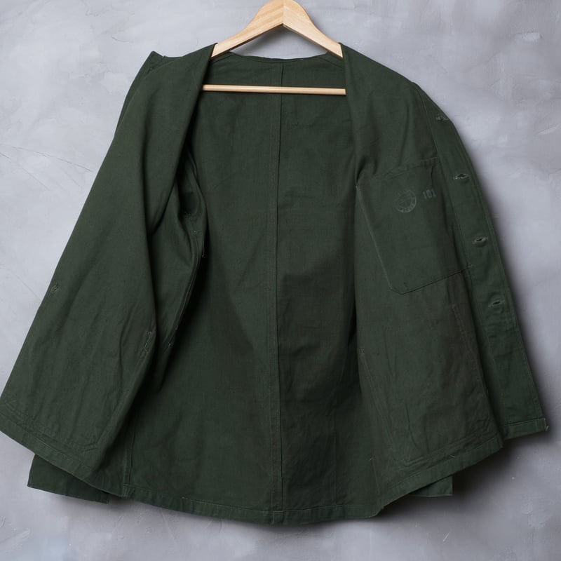 40s-50s French Military Olive Green Work Jacket