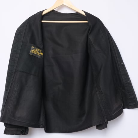 40-50s Le Mont St Michel Black Moleskin Jacket Size 46