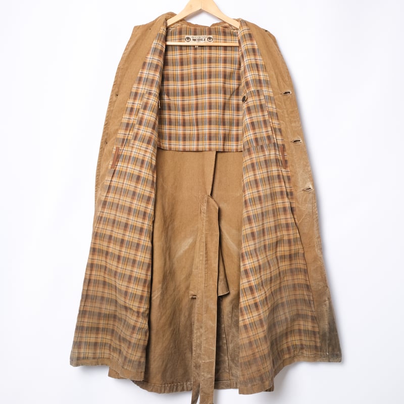 40-50s France Vintage METTEZ Linen Hunting Coat