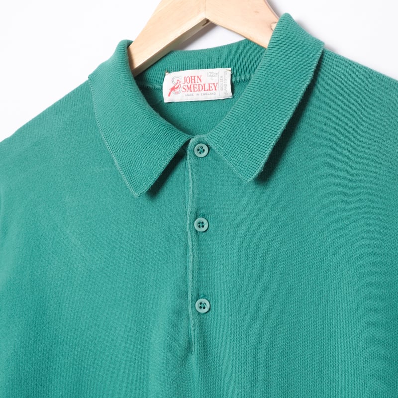 JOHN SMEDLEY 80's DEAD STOCK ポロシャツ JOHN SMEDLEY (ジョンスメドレー) 無地 半袖 ニット ポロシャツ JSISIS