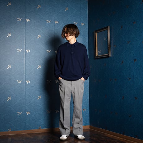 90s JOHN SMEDLEY Merino Wool Knit Polo（Made in England）