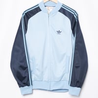 70-80s Vintage adidas Ventex ATP Track Jacket Light Blue × Navy (Made in France)