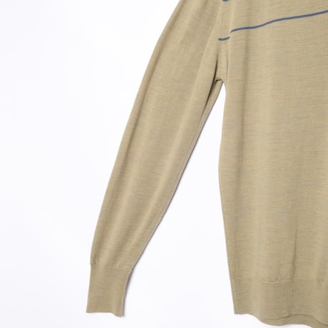 90s JOHN SMEDLEY Merino Wool Knit Polo Shirt Green（Made in England)
