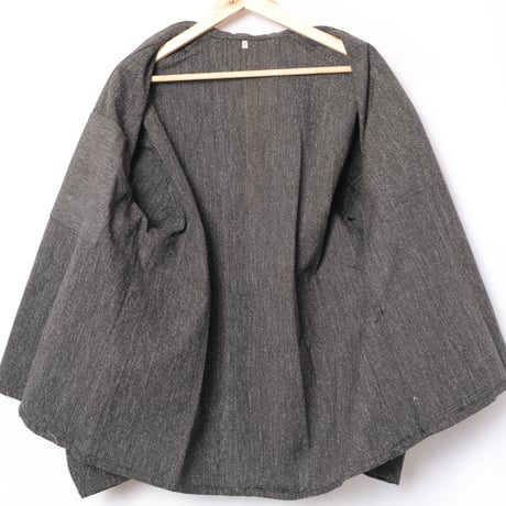 40-50s France Vintage Black Chambray Tailored Jacket Dead Stock Size 50