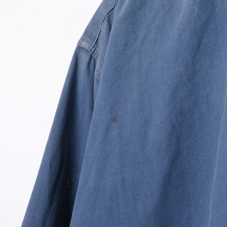 40-50s French Vintage Blue Cotton Granpa Shirts
