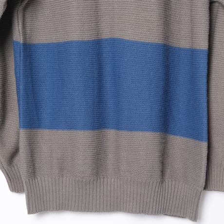 80s Vintage adidas Knit Pullover Light Blue × Gray (Made in West Germany)
