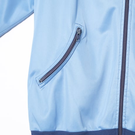 70-80s Vintage adidas Track Jacket Curve Pocket Light Blue × Navy