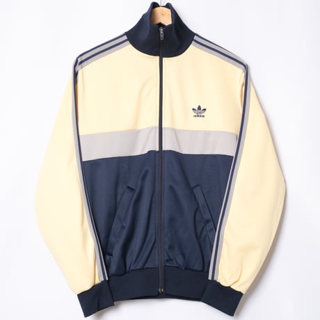 70-80s Vintage adidas Track Jacket Navy × Custard (Made in England)