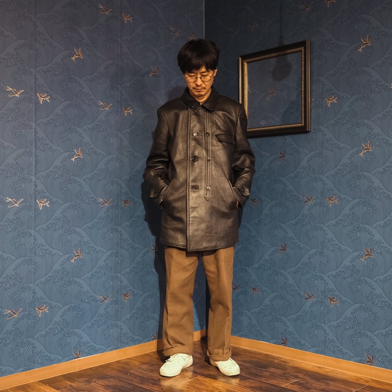 70-80s French Vintage GVF Leather Jacket (Corbu 70-80s French Vintage GVF Leather Jacket (Corbu