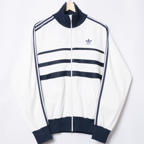 70-80s Vintage adidas Ventex Track Jacket Model  First White × Navy (Made in France)