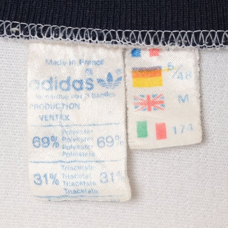 70-80s Vintage adidas Ventex Track Jacket Model  First White×Navy (Made in France)