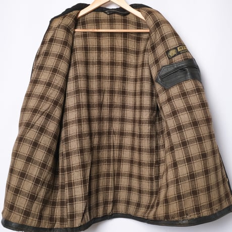 50s-60s France Vintage Leather Jacket Wool Collar (Corbusier Jacket)