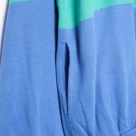 70-80s Vintage adidas Sweat Blue × Green ×Grey (Made in France)