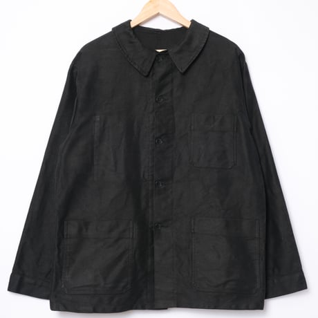 50-60s France Vintage DOLMEN Black Moleskin Jacket