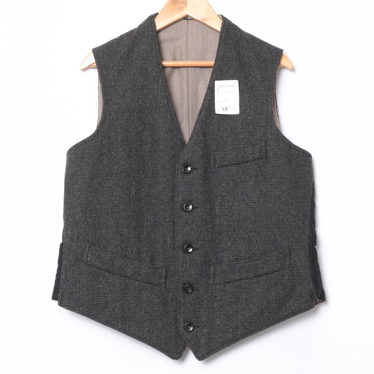40-50s France Vintage Wool Work Gilet Dead Stoc