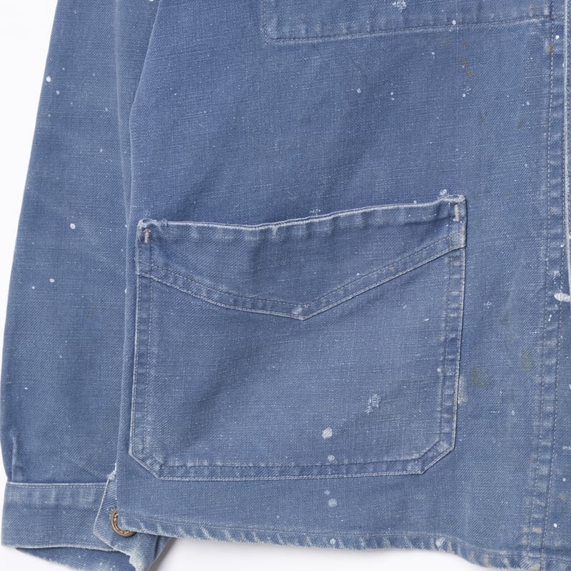 30-40s France Vintage Le Francais Blue Cotton T