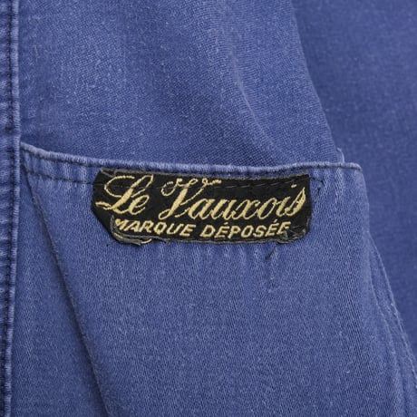 40-50s France Vintage Le Vauxois Blue Moleskin Work Jacket