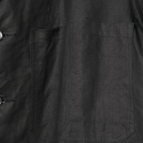 40s France Vintage Indigo Linen Maquignon Coat Dead Stock