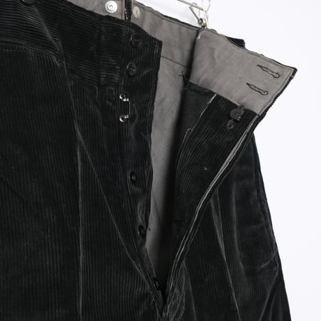 40-50s  France Vintage VETVOR Black Corduroy Trousers Dead Stock