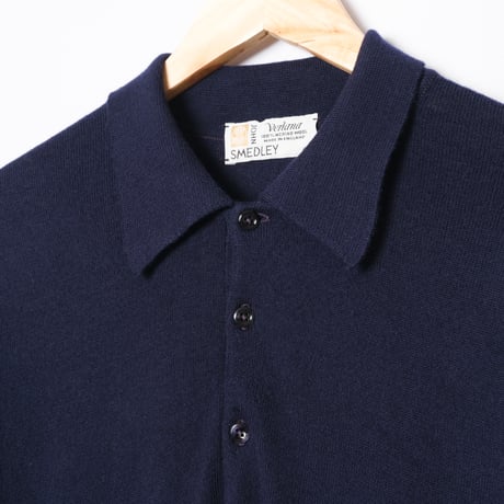 90s JOHN SMEDLEY Merino Wool Knit Polo（Made in England）