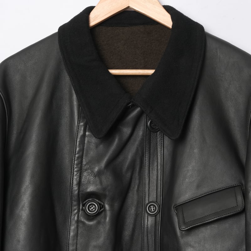 50-60s France Vintage Cuiron Leather Jacket Woo