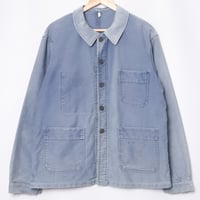50s France Vintage Adolphe Lafont Blue Moleskin Work Jacket